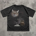 Funny Wine Cat Dank Meme Tee Shirt Gift for Woman and Man, Unhinged Clothes, Silly Cats T-shirt, Goofy ahh Tshirt, Inappropriate Tees, Gifts