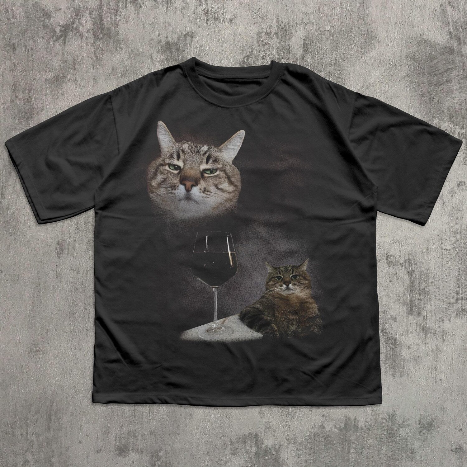 Funny Wine Cat Dank Meme Tee Shirt Gift for Woman and Man, Unhinged Clothes, Silly Cats T-shirt, Goofy ahh Tshirt, Inappropriate Tees, Gifts