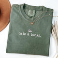 Comfort ColorsÂ® Cats and Books Shirt, Book Lover T-shirt, Bookish Tee, Reading Tshirt, Gift for Cat Lover, Bookish Gift, Librarian Shirt