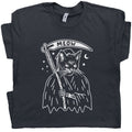Grim Reaper Cat Shirt Funny Black Cat T Shirt For Women Men Weird Graphic Shirts Random Unique Hilarious Tee Dark Humor Kitten Meow Saying
