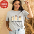 Funny Cat Shirt, Cat Mom Dad Rock Paper Scissors Tee, Cute Cat Lover Gift Tshirt for Her