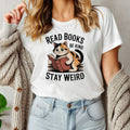 Book Lover Raccoon Cat T-Shirt | Read Be Kind Stay Weird Tee | Literary Aesthetic Gift