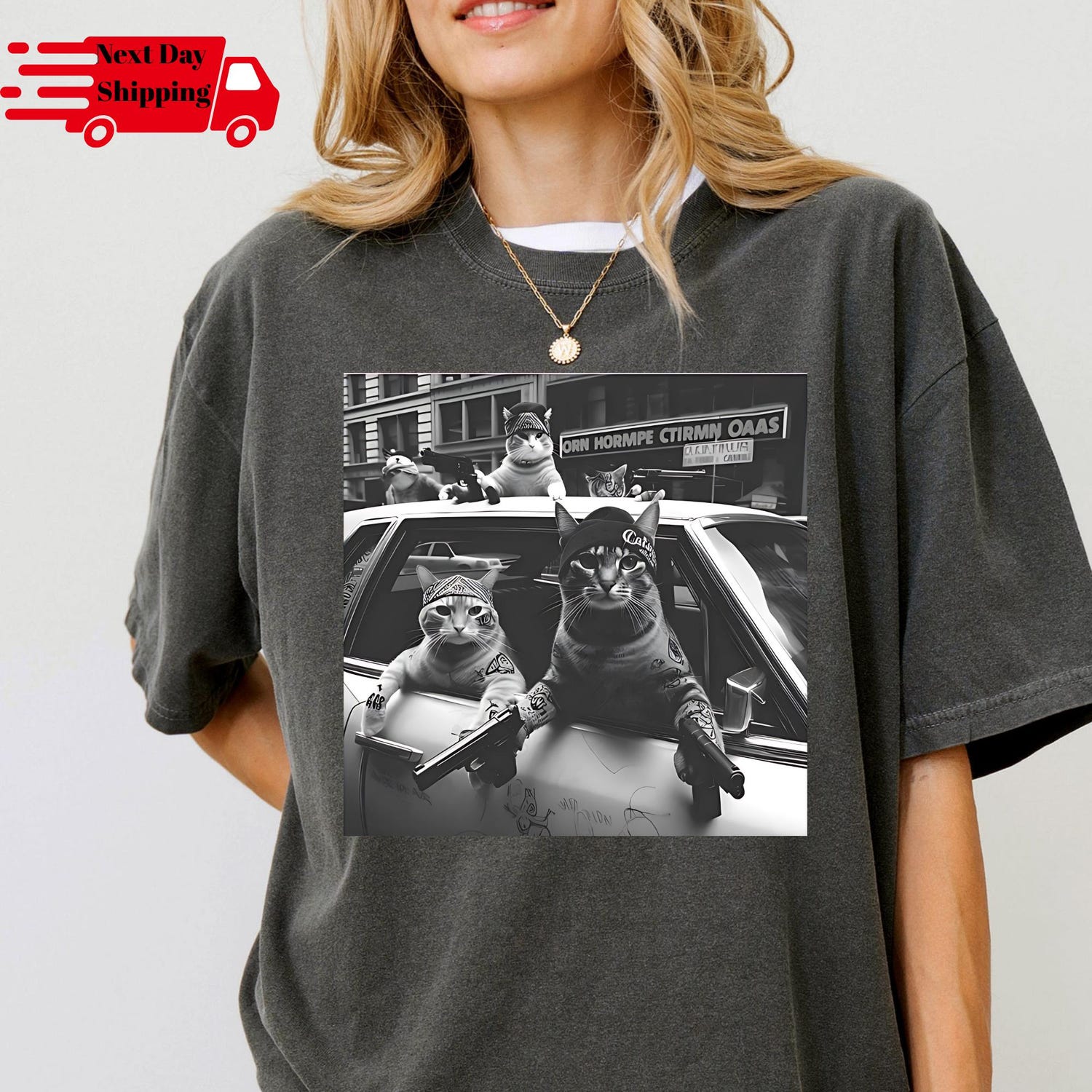 Funny Cat Gang Comfort Colors Shirt: Sarcastic Cat Meme Graphic Tee