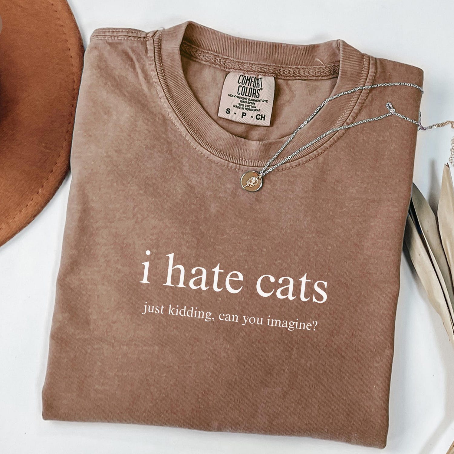 I Hate Cats T Shirt - Funny Sarcastic Cat Lover Tee, Comfort ColorsÂ®