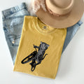 Comfort Colors Cat Riding Bicycle Shirt: Funny Graphic Tee, Cat Lover Gift