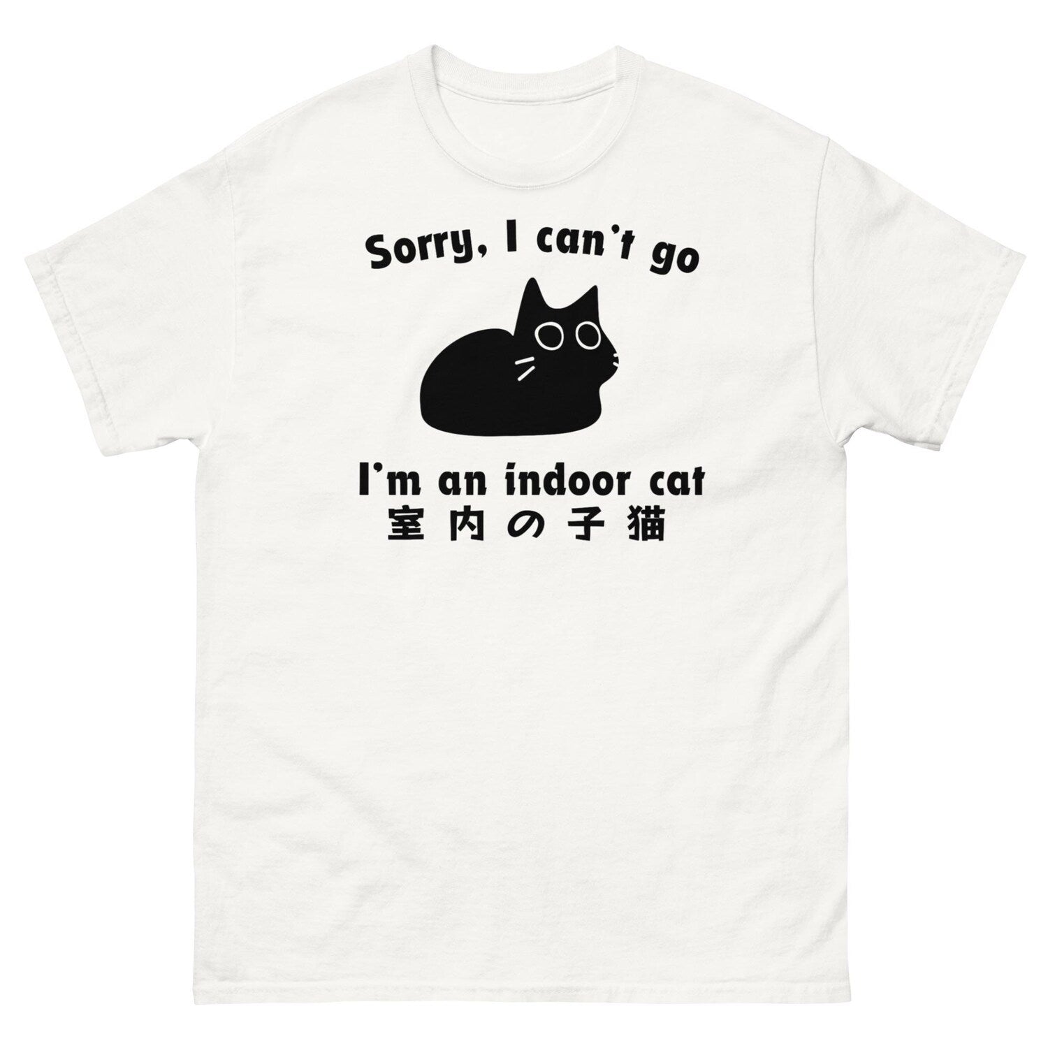 Sorry I Canât Go Iâm an Indoor Cat â Funny Indoor Kitten T-Shirt, Cute Cat Lover Tee, Humor Pet Owner Gift