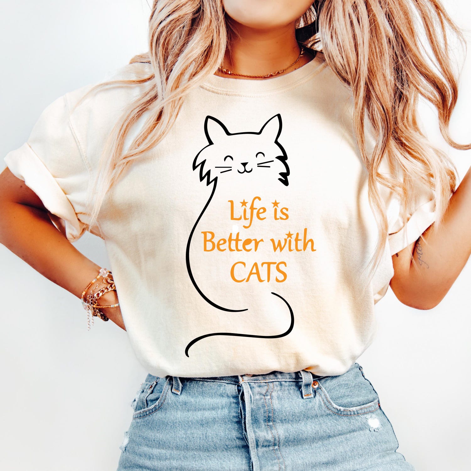 Comfort Colors Cat Shirt: Life Is Better With Cats - Cat Lover Gift