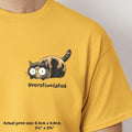 Overstimulated Tortoiseshell Cat Shirt, Neurodivergent Humor, sensory-friendly t-shirt, hand-drawn Tortie cat, funny sensory overload tee