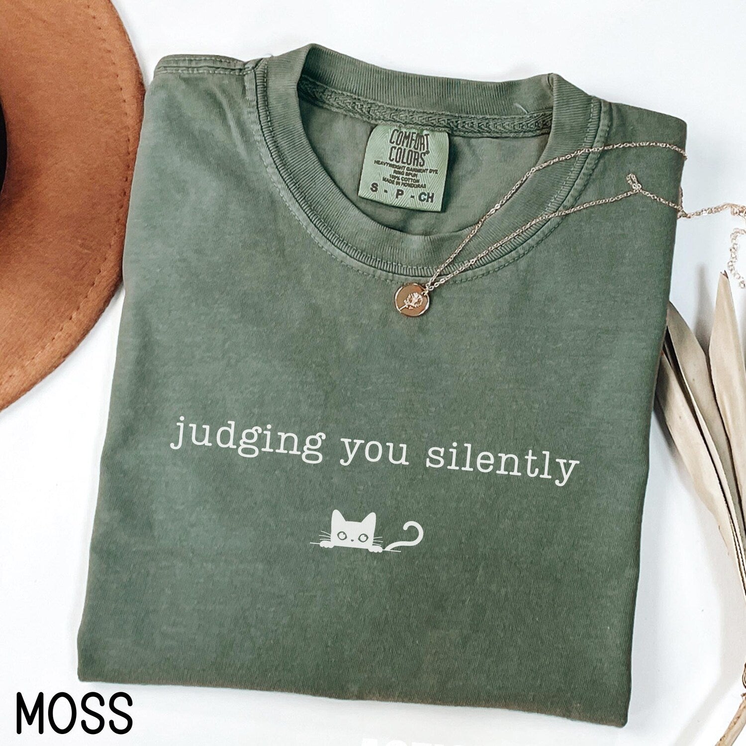 Judging You Silently Cat Shirt, Comfort ColorsÂ® Funny Cat Lover Shirt, Cat Owner Gag Gift, Cat Mom Gift, Cat Person Gift, Cat Dad Gift