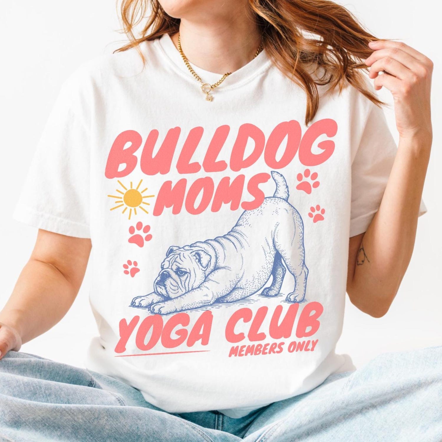 Bulldog Moms Yoga Club Shirt Dog Mom Club Shirt Bulldog Mom Shirt English Bulldog Mom Tshirt English Bulldog Owner Gift Yoga Dog Mom T-shirt