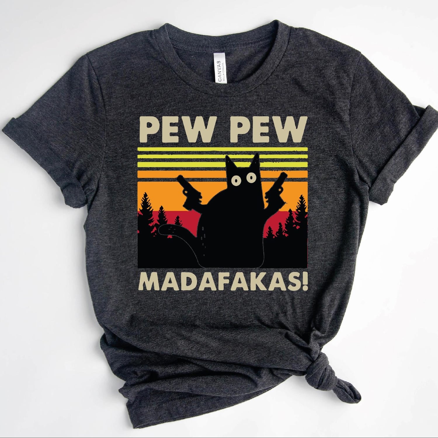 Pew Pew Madafakas T-shirt, Cat Lover T-Shirt, Funny Cat Shirt, Animal Lovers Shirt, Pet T Shirt Meme Gift Funny Top Tee  P-426