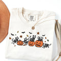 Comfort ColorsÂ® Pumpkin Cute Black Cat Skeleton Shirt, Halloween Cat, Spooky Season Cat Tee, Halloween Cute Women Outfit, Halloween Gift