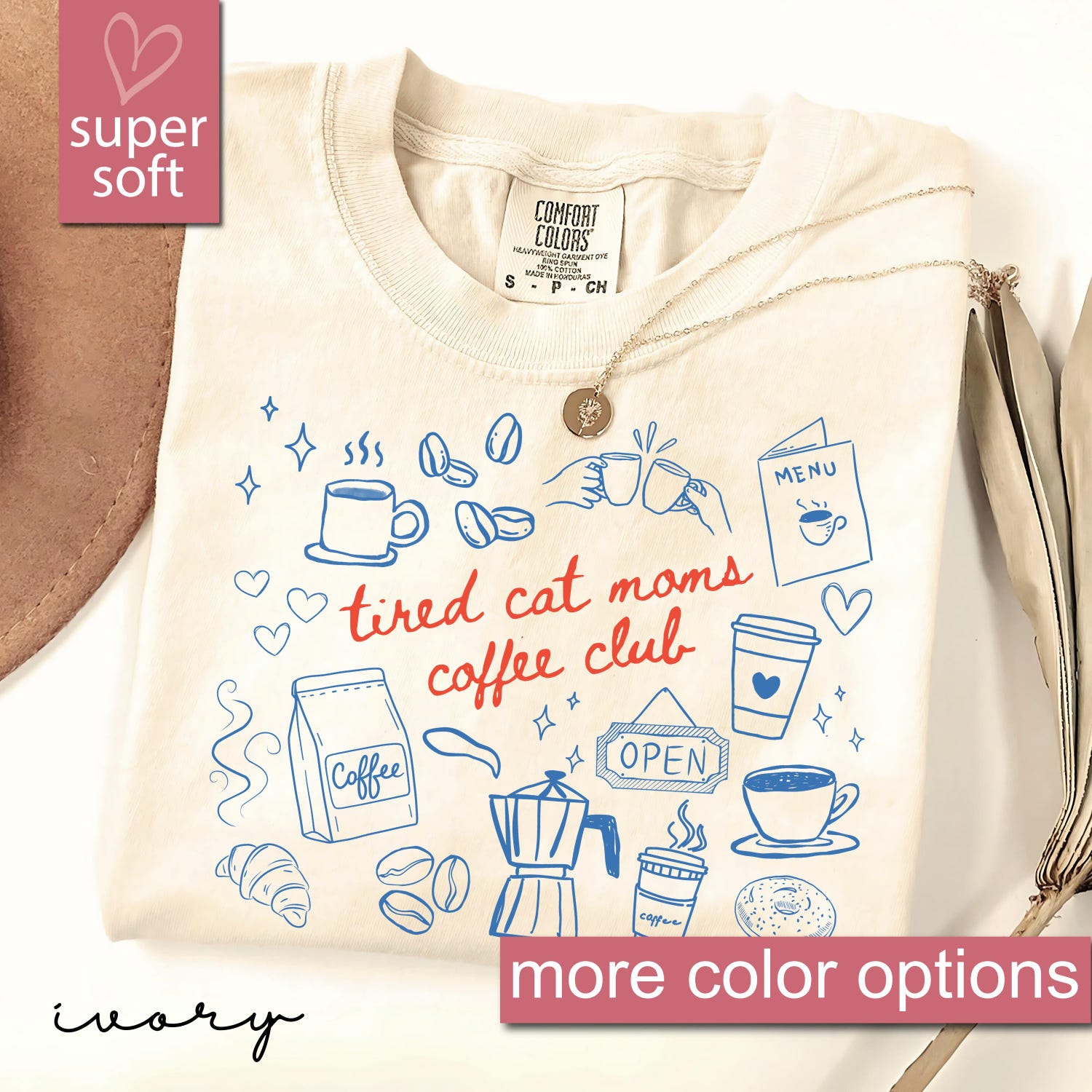 Comfort ColorsÂ® Funny Cat Mom Coffee Lover Shirt, Caffeinated Cat Mom Shirt, Cat Gift For Mothers Day, Cat Lover Coffee Shirt Gift, Fur Mama