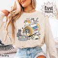 Funny Cat Comfort Colors Shirt Long Sleeve Kitty Mental Health Tee Sarcastic Cat Lover T-Shirt Cat Mama Tee Therapist Psychiatrist Gift