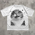 Funny Y2k Retro Cat Meme T-shirt Silly Vintage Shirts Lover