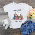 Funny Cats Books Lover Shirt - Book Cats Life Is Sweet Tee for Bookworms