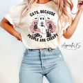 Comfort Colors Cats Because People Are Creepy Shirt, Cat Mom Gift Shirt, Cute Ghost Halloween Gift Sweatshirt, Cute Ghost Cat Shirt, Boo Tee