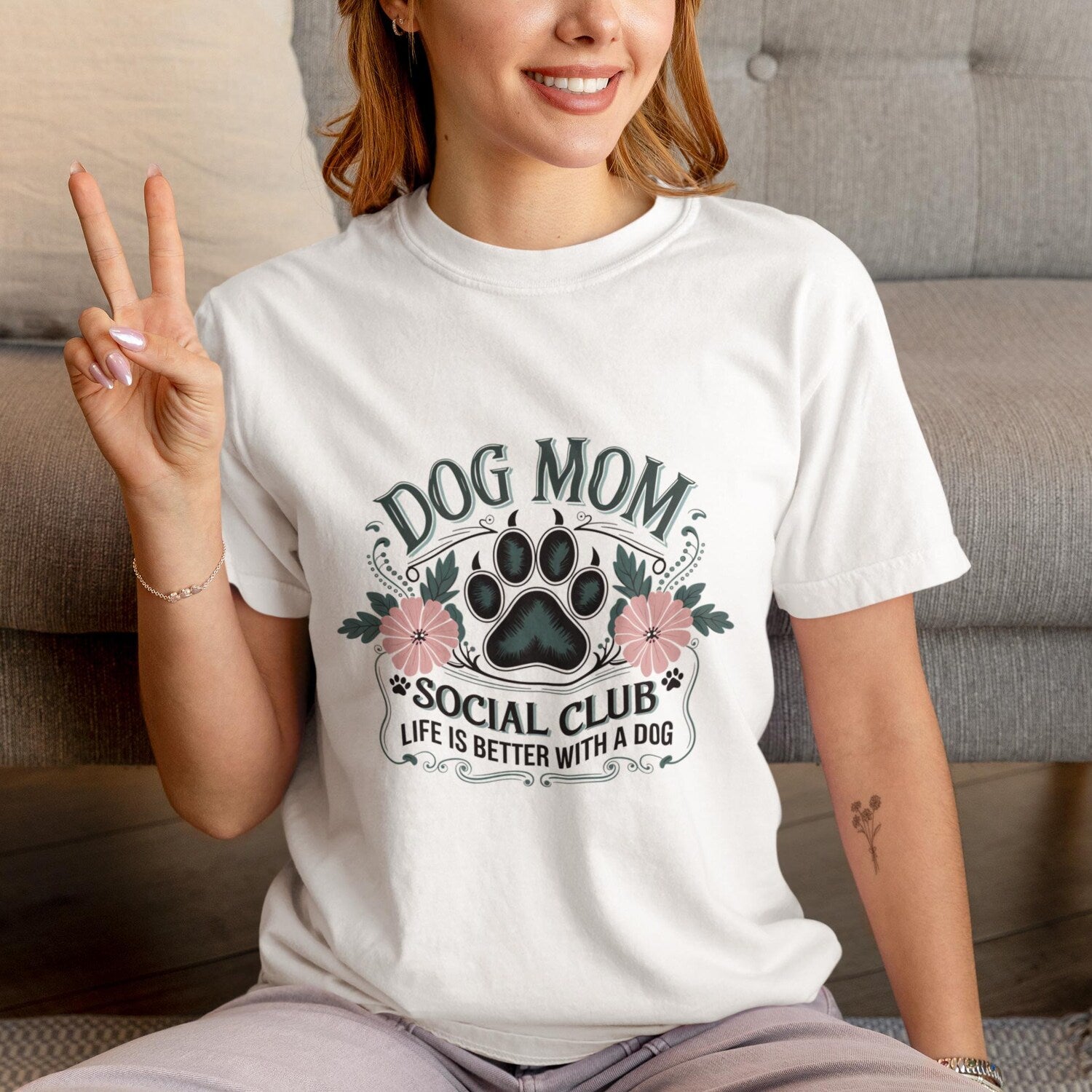 Dog Mom T-Shirt | Cute Dog Lover Gift | Unisex Pet Parent Tee | Dog Mom Social Club Shirt | Casual Dog Mom Outfit | Dog Themed Top