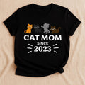 Cat Mom Softstyle T-Shirt, Custom Year, Cute Cat Lover Gift, Unisex Tee, Cat Lady Shirt