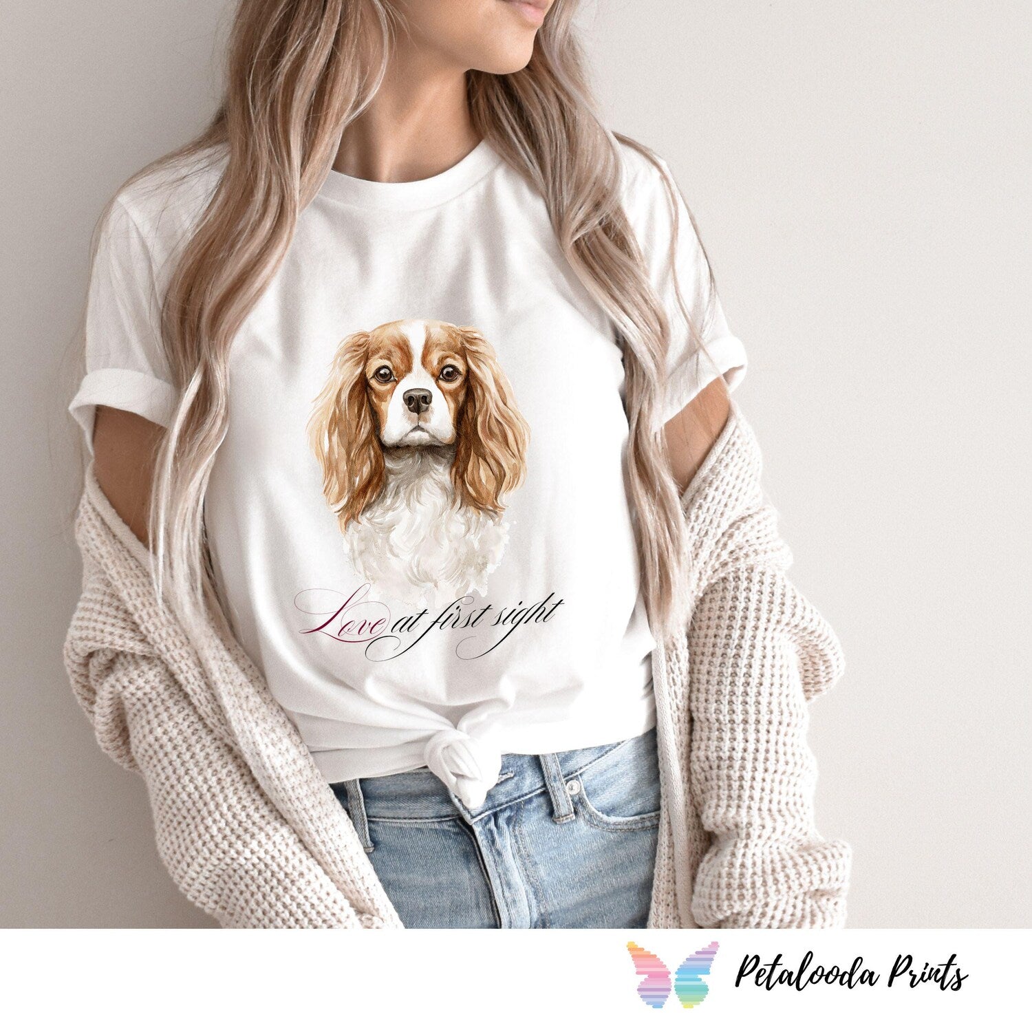 Dog Mom T-Shirt: 100% Cotton, 'Love at First Sight' Quote