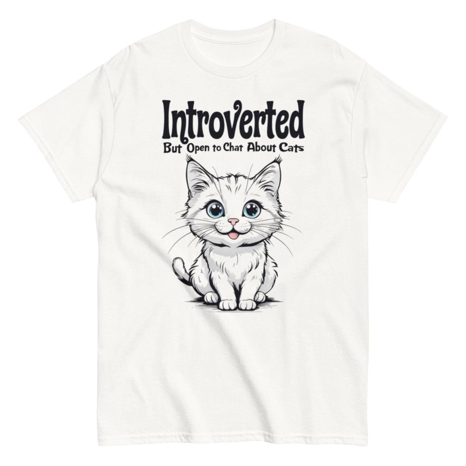 Introverted Cat Lover T-Shirt | Funny Graphic Tee | Unisex Cotton Pet Owner Gift