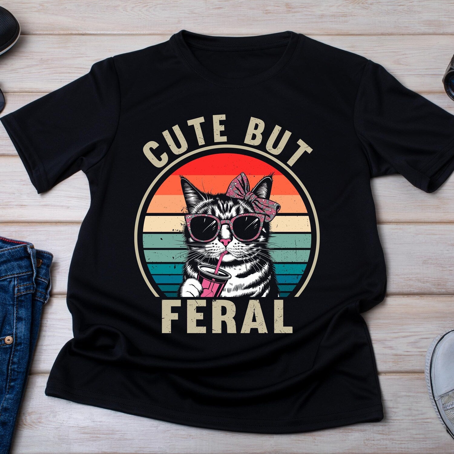 Cute Feral Cat Shirt | Funny Cat Owner Gift for Cat Mom & Pet Lovers