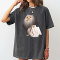 Retro Ghost Kitten Comfort Colors Shirt: Funny Halloween Cat Tee