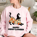 Happy Meow-lloween Cat Lover T-shirt - Cute Cozy Fall Halloween Sweatshirt Gift