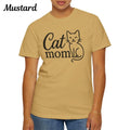 Cat Mom T-Shirt - Garment-Dyed Cotton Tee, Funny Gift for Cat Lovers