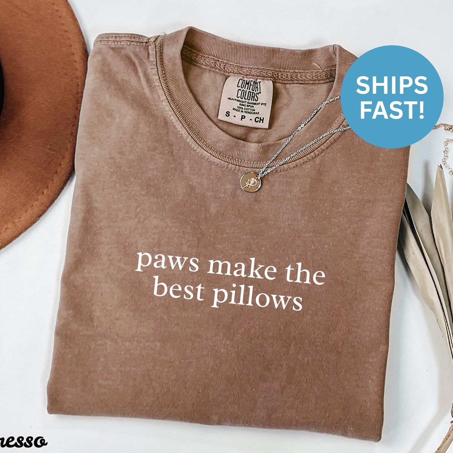 Comfort ColorsÂ® Cat Lover Shirt, Paws Make The Best Pillows Shirt, Funny Cat Shirt, Pet Owner Shirt, Cat Mom Shirt, Cat Dad Shirt, Gift For