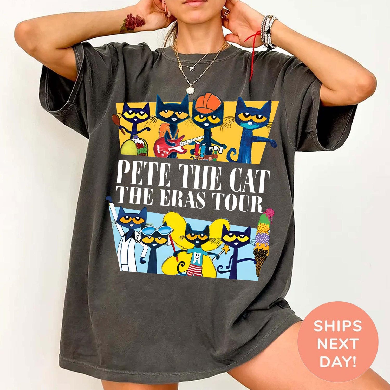 Pete Cat Eras Tour Tshirt Childrens Books Teacher Life