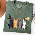 Halloween Cat Shirt, Comfort Colors Witch Cat Shirt, Funny Cat Lover Halloween Shirt, Halloween Cat T-Shirt,  Fall Cat Tee, Cat Lover Gift