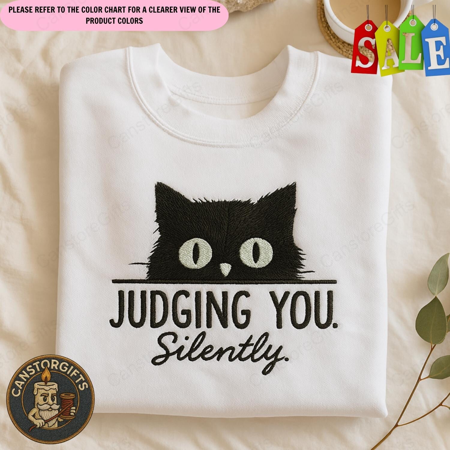 Judging You Silently Cat Shirt - Funny Sarcastic Cat Mom Tee Gift