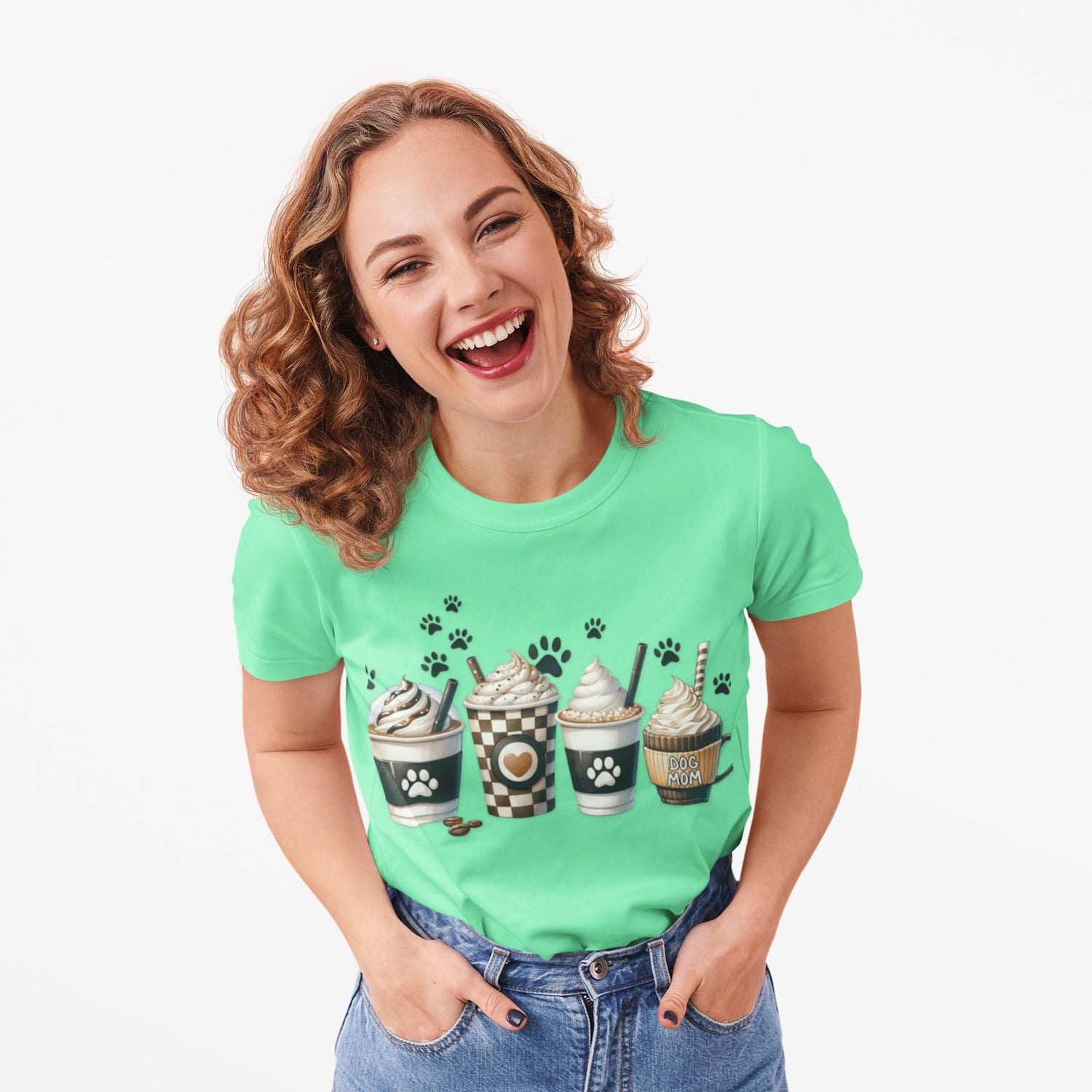 Dog Mom T-Shirt, Coffee Lovers Dog Mom T-Shirt, Coffee Lovers T-Shirt