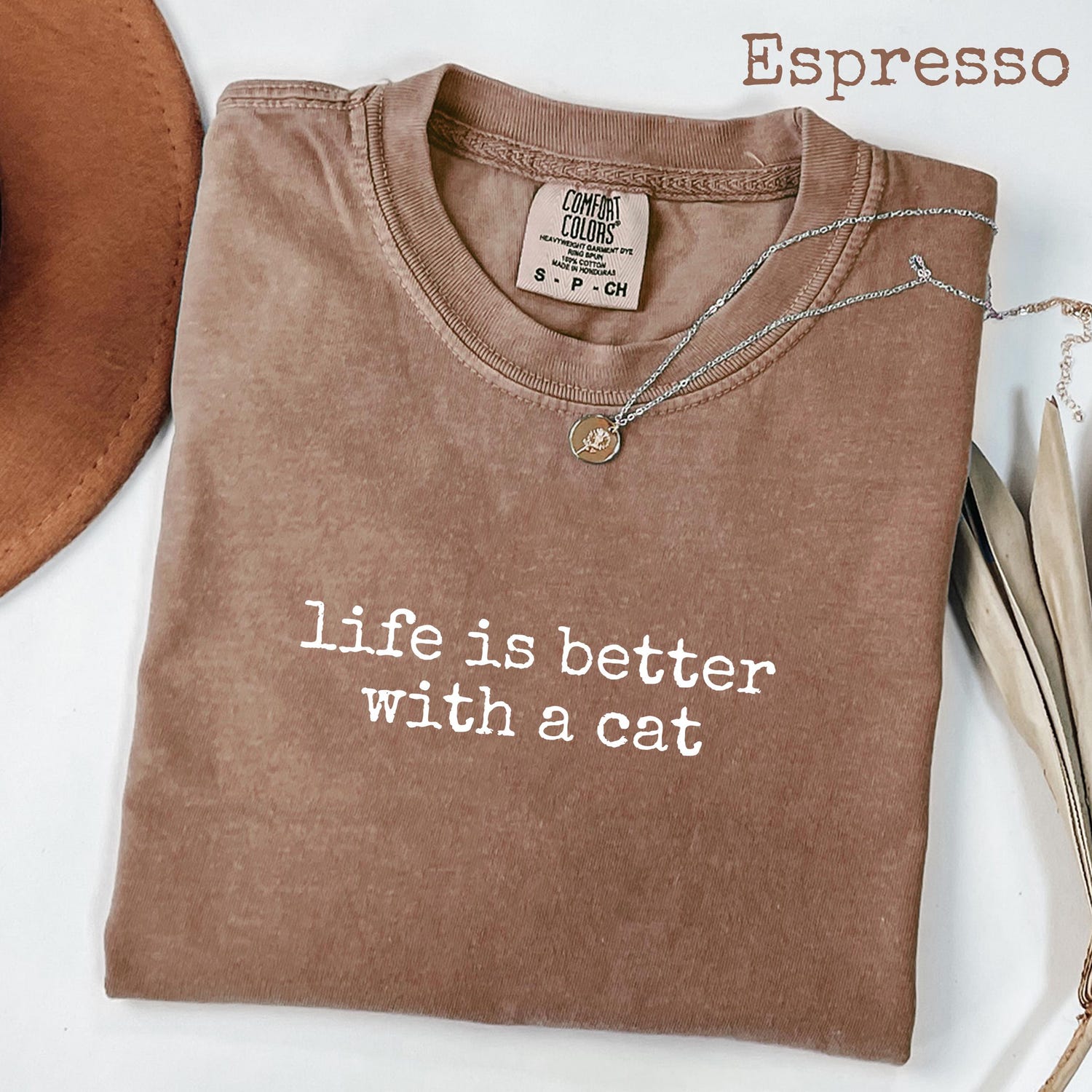 Comfort ColorsÂ® Life Is Better With A Cat T-Shirt, Cute Cat Mom Tee, Pet Lover Gift Shirt, Cat Parent Graphic Top