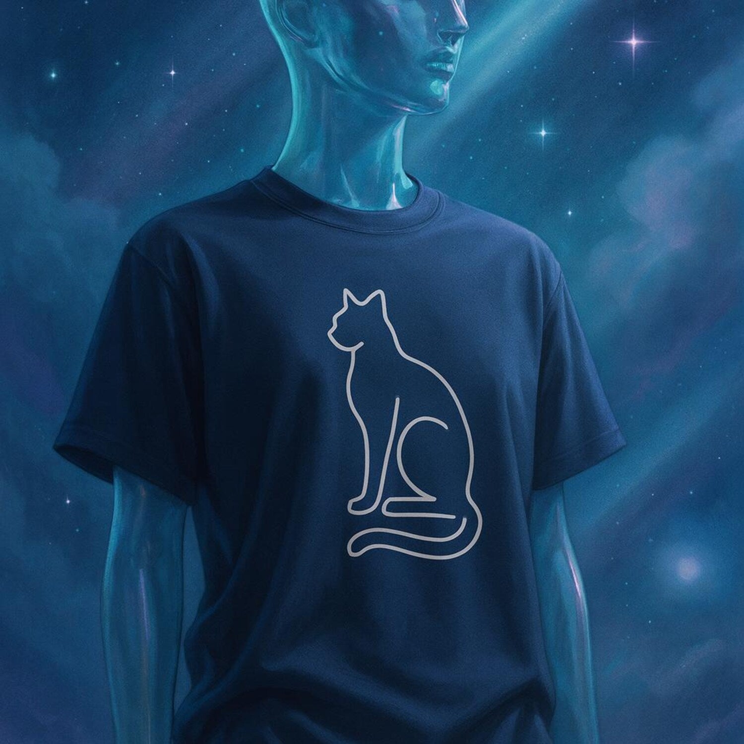 Cat Lover T-Shirt Unisex Classic Tee Minimalist Design Comfortable Casual Top Gift for Men & Women