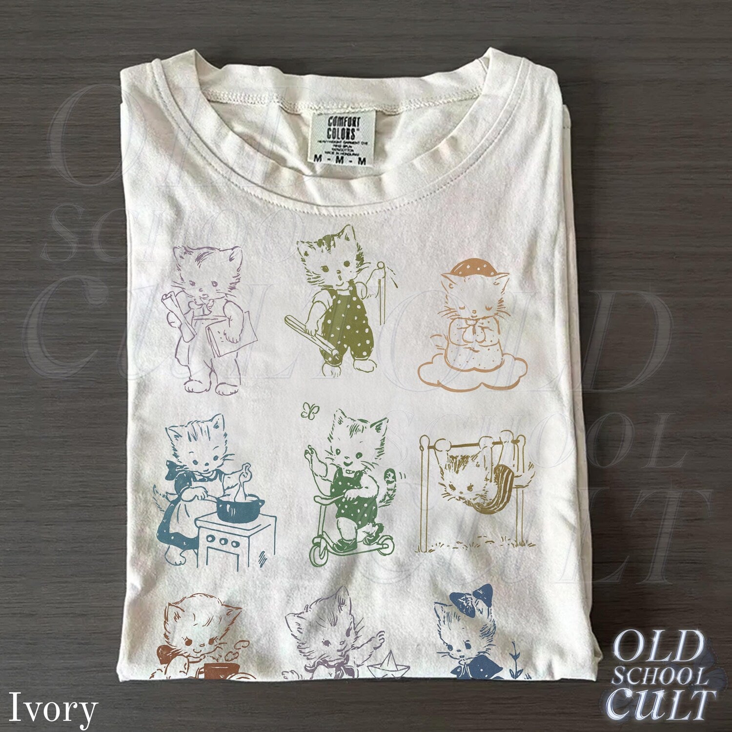 Cat 90s Tattoo Vintage Tshirt Retro Kitten Cute Lovers Gift