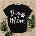 Dog Mom Shirt, Distressed Paw Print Tee, Rustic Pet Mom Graphic Shirt, Dog Lover Gift Tee, Vintage Dog Mom T-Shirt for Women