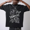 Horror Cat Movie Poster Tee, Funny Spooky Season T-shirt, Gift for Cat Lover, Unisex Retro Tshirt, Vampurr Halloween Shirt, Funny Shirt Gift