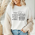 Cat Book Lover Shirt - Easily Distracted by Cats & Books Tee for Readers