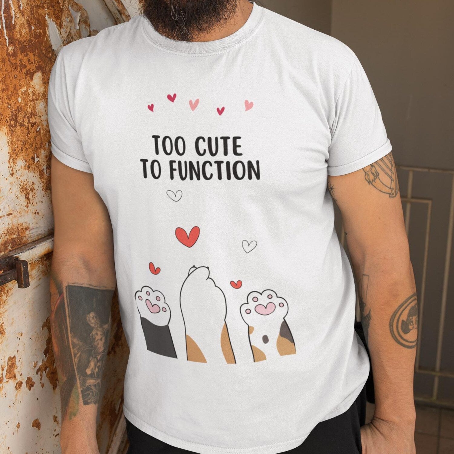 Cat T-Shirt Too Cute To Function | Cute Kawaii Cat Shirt Gift for Cat Mom, Sister, Friend | Cat Lover Tee for Women, Men, Birthday