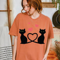 Cats Heart Valentine's Day T-Shirt | Happy Valentines Comfort Colors Tee | Cute Gift