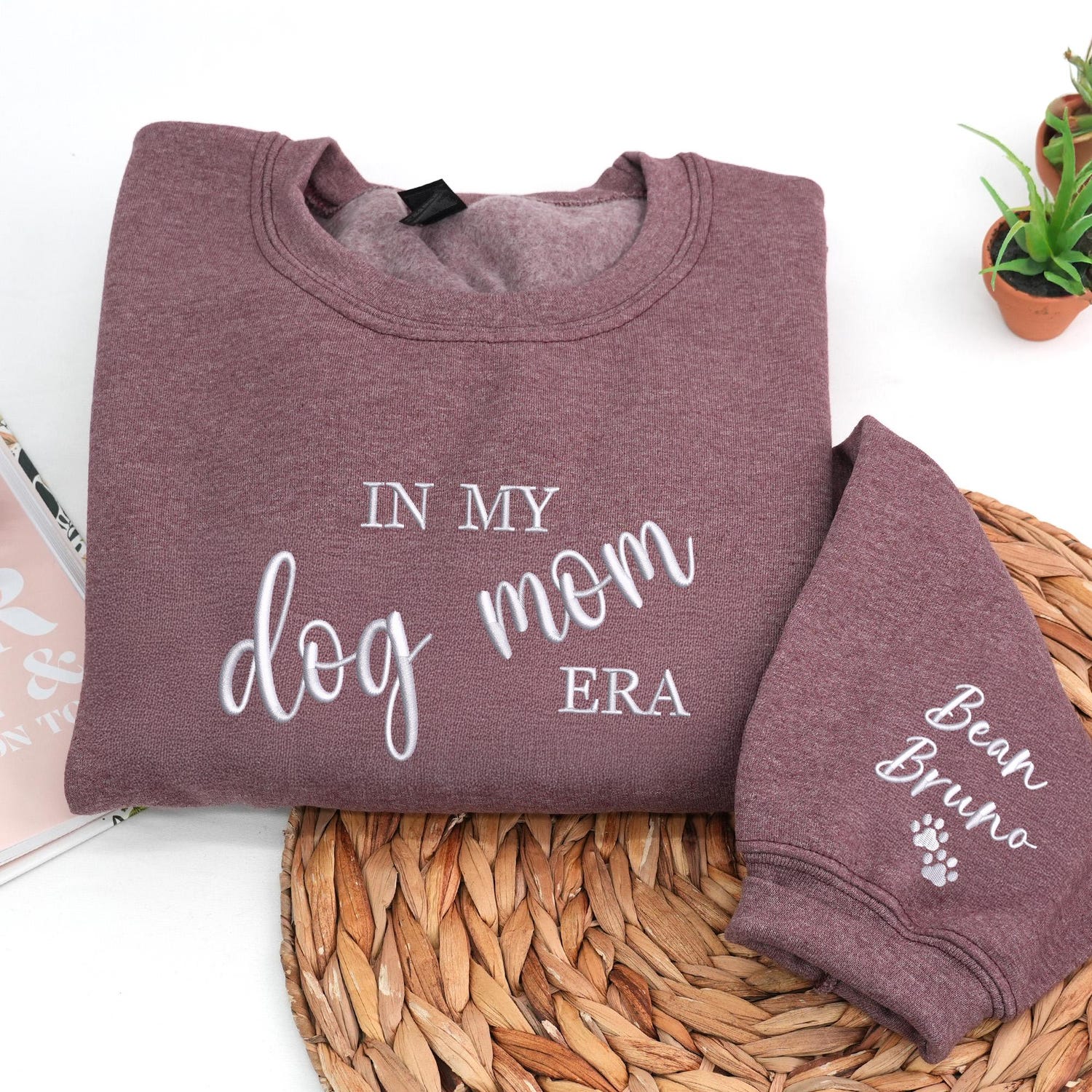 In My Dog Mom Era Embroidered Sweatshirt - Personalized Dog Mom Sweatshirt with Names - Dog Mama Sweater- Dog Owner Outfit - Dog Mom Gifts
