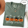 Comfort ColorsÂ® Pumpkin And Cat T-Shirt, Halloween Cats Tee, Halloween Shirt, Cat Lower Halloween Gift, Spooky Season Shirt, Fall Cat Shirt