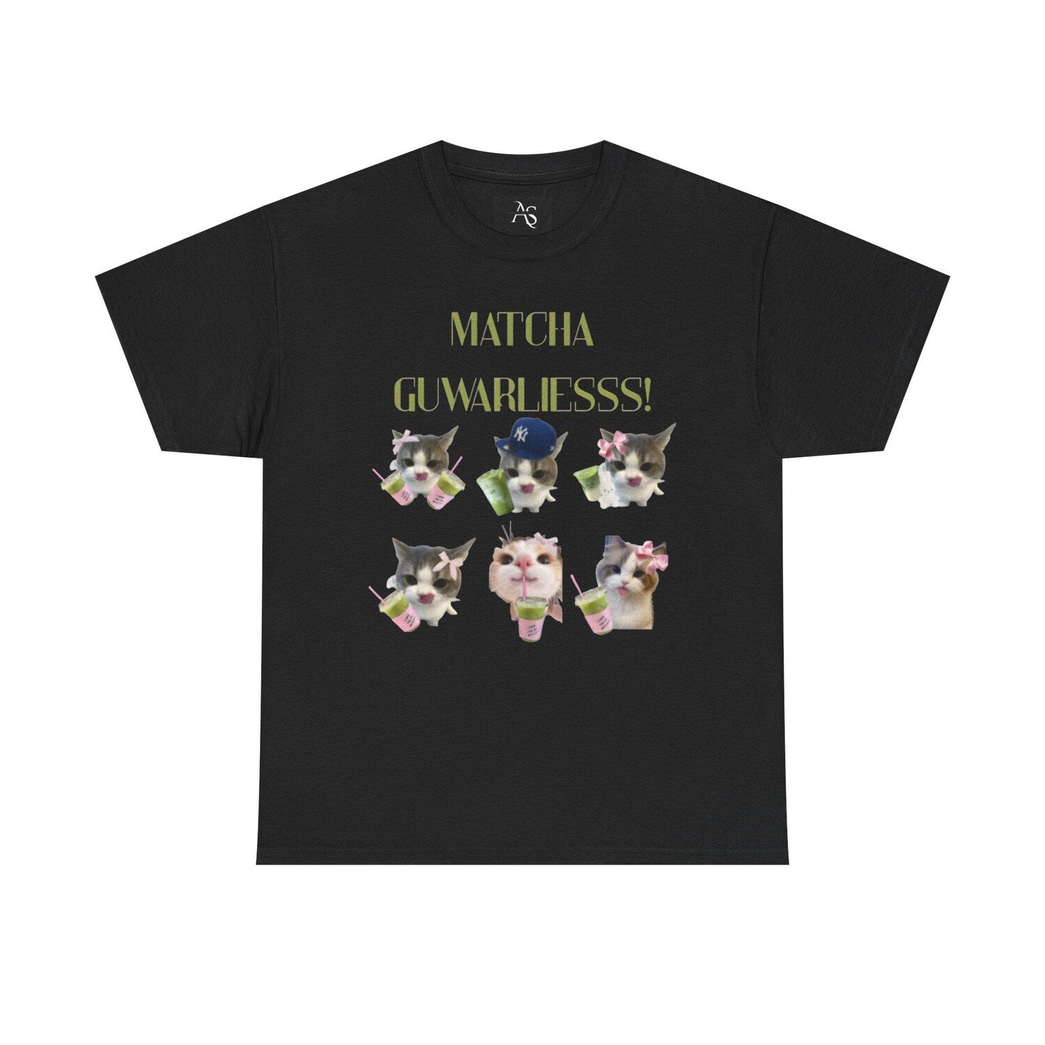 Matcha Guwarlies Shirt - Funny Cat Drinking Matcha Tee for Lovers