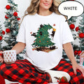 Comfort ColorsÂ® Christmas Tree And Cat T-Shirt, Cute Christmas Shirt, Cat Owner Christmas Gift, Cat Lover Xmas Shirt, Christmas Tree Shirt
