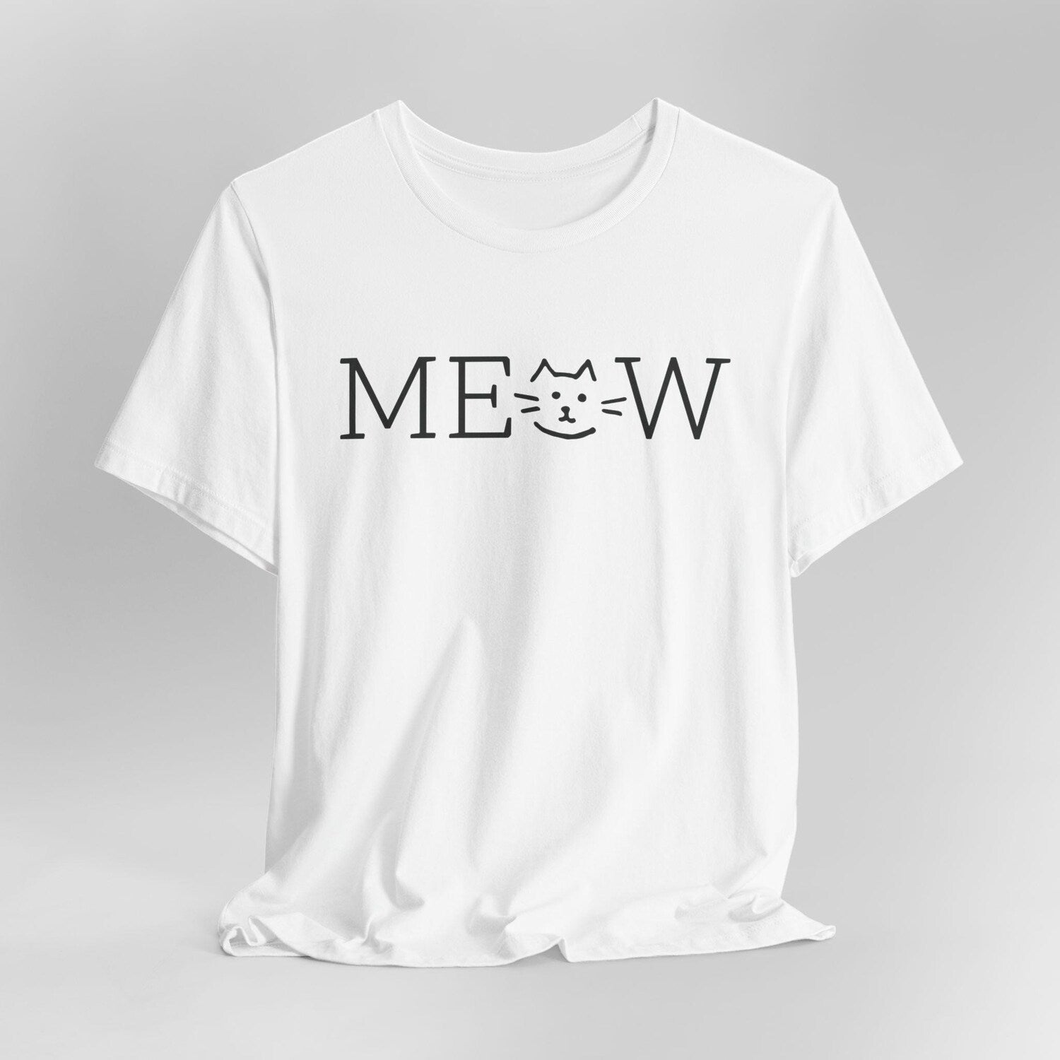 Meow Cat Lover T-Shirt: Unisex Jersey Tee