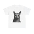 White Cat Unisex Tee - Cute Kitty Face Graphic Shirt for Pet Owners
