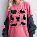 Merry Catmas Christmas Comfort ColorsÂ® T Shirt | Black Cat Christmas Shirt | Cat Lover TShirt | Women's Oversized Christmas Shirt