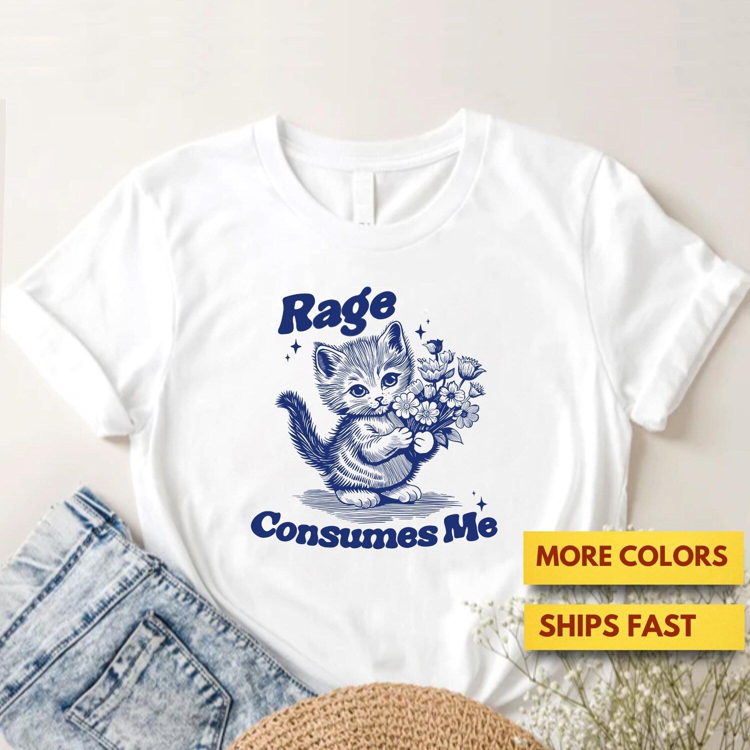 Funny Rage Consumes Me Cat Shirt, Cute Cat Shirt, Cat Meme Shirt, Funny Cat Shirt, Gift Shirt, Cat Lovers, Premium Ultra Soft Tee